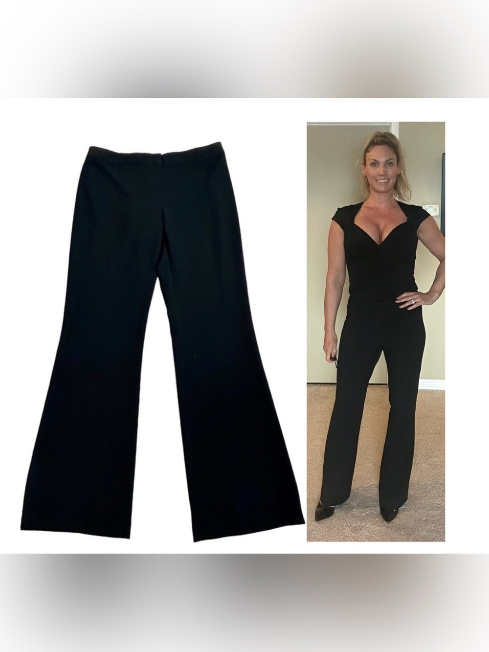T Tahari black trouser dress pants Sz 8